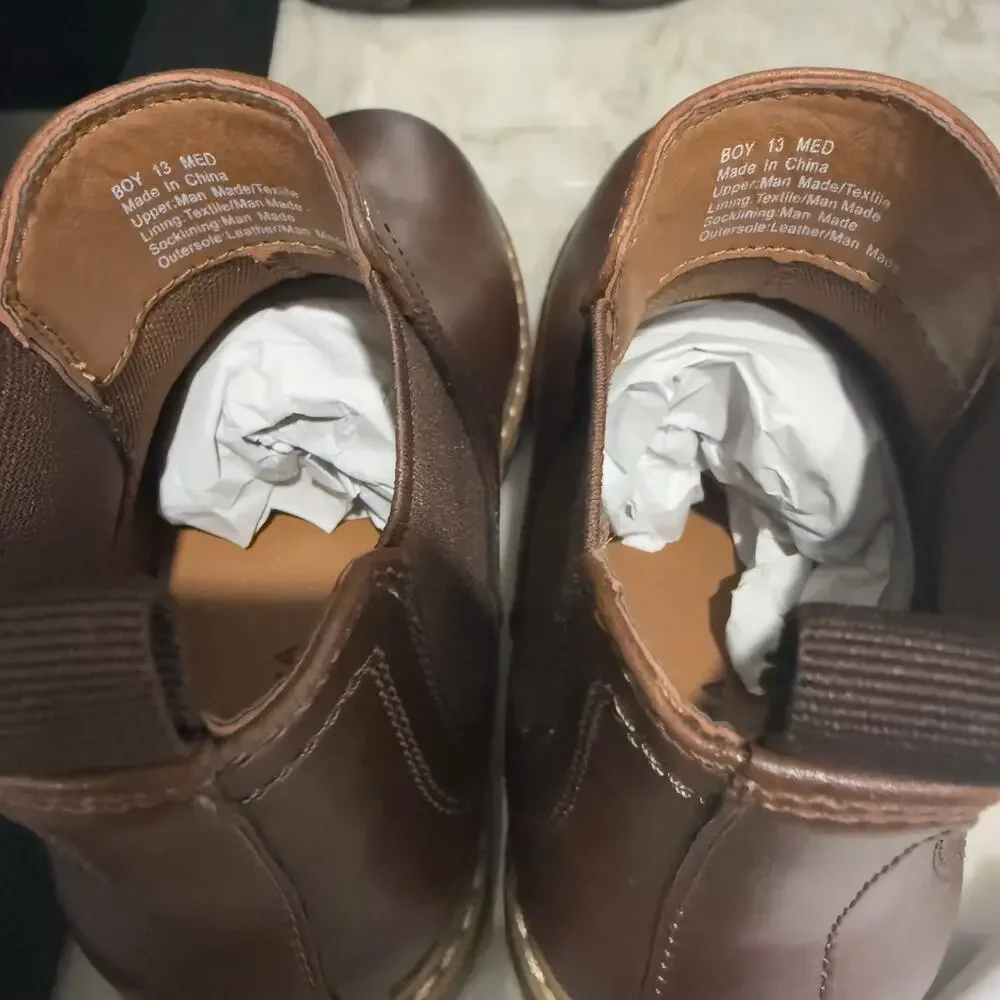 Sonoma Goods for Life Ilon Boys Chelsea Boots, Brown, US 13 - Picture 8 of 8